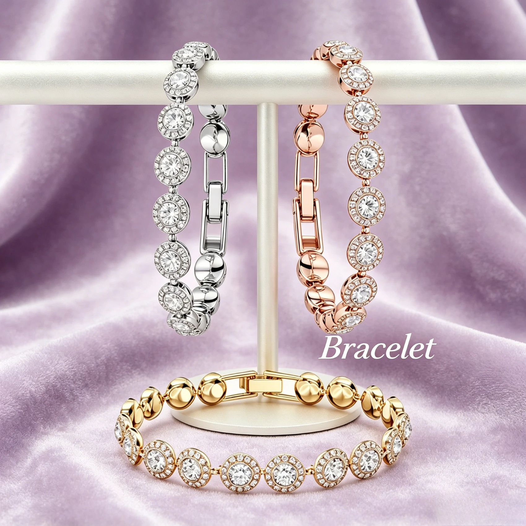 

2026 New Original Charming Women's Wedding Bracelet High-End Round Perfect Crystal Jewelry