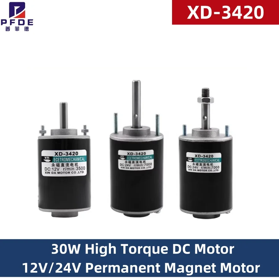 7000rpm  30W CW/CCW  Permanent Magnet Motor High Torque DC Motor 12V/24V DIY Generator Motor with Mount Speed Controller