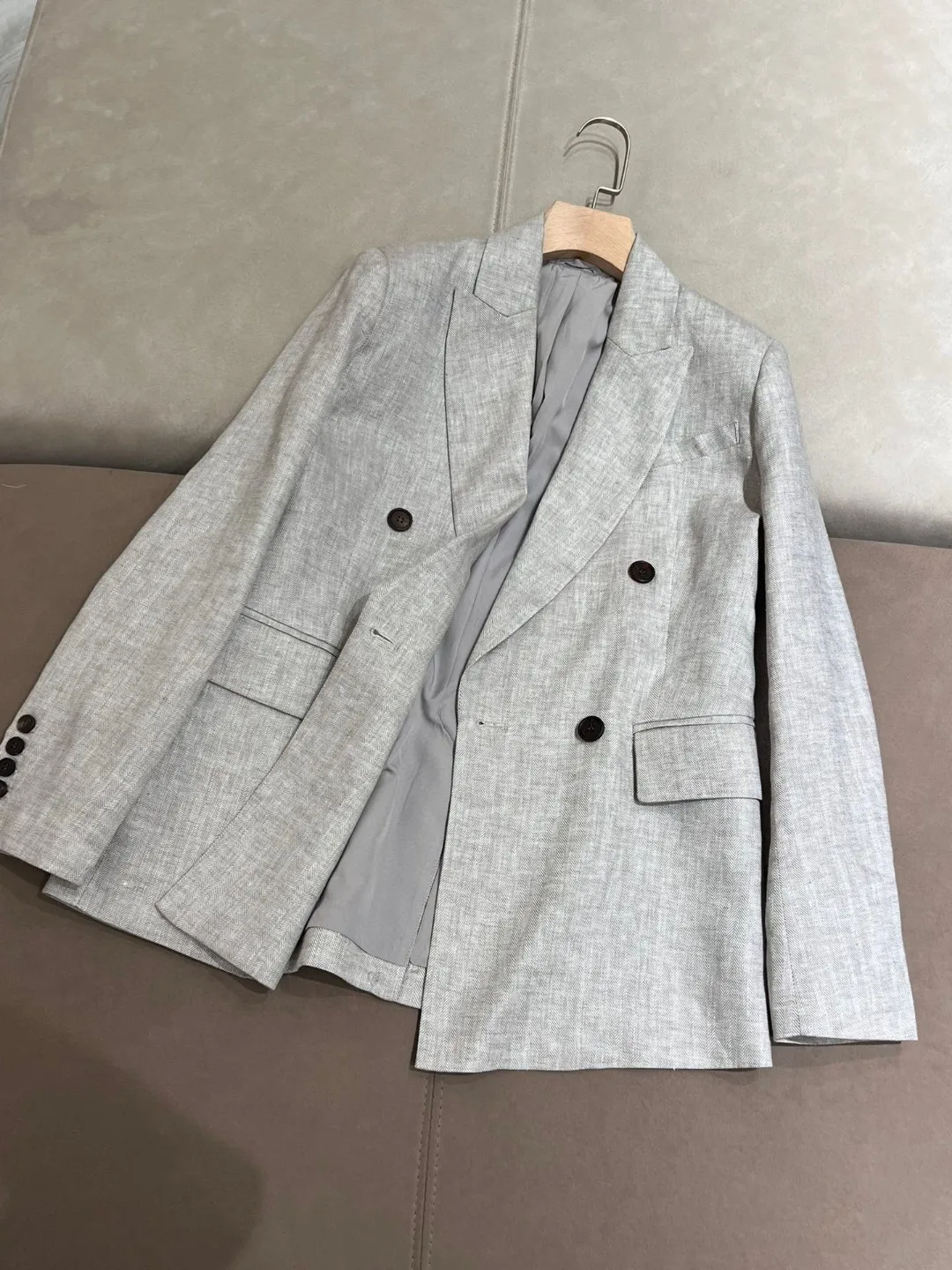 Spring  Women's Pants Suit Linen Blazer Jacket + Vest + High Waist Straight Pencil Pants 3 Piece Set Female Clothing