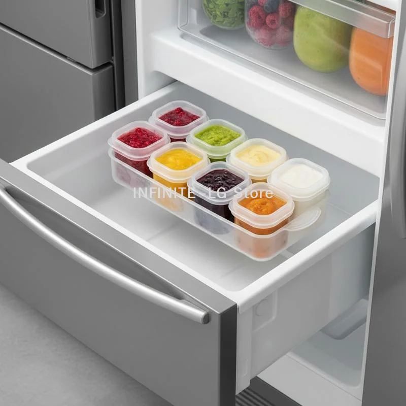 Mini Caja Congeladora con Tapa, Contenedor para Conservar Salsas y Mermeladas, Recipiente Hermético para Alimentos, Tarro de Almacenamiento de Especias y Condimentos para Cocina