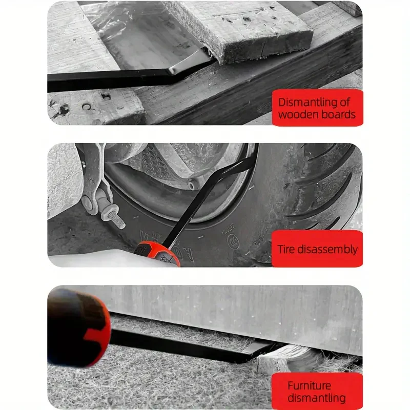 Imagem -02 - Ferramenta Multifuncional de Reparo do Pneu Pry Bar com Tampa de Impacto e Alça Antiderrapante Remoção de Unhas Puxando Pneu Livre de Arranhões 1pc