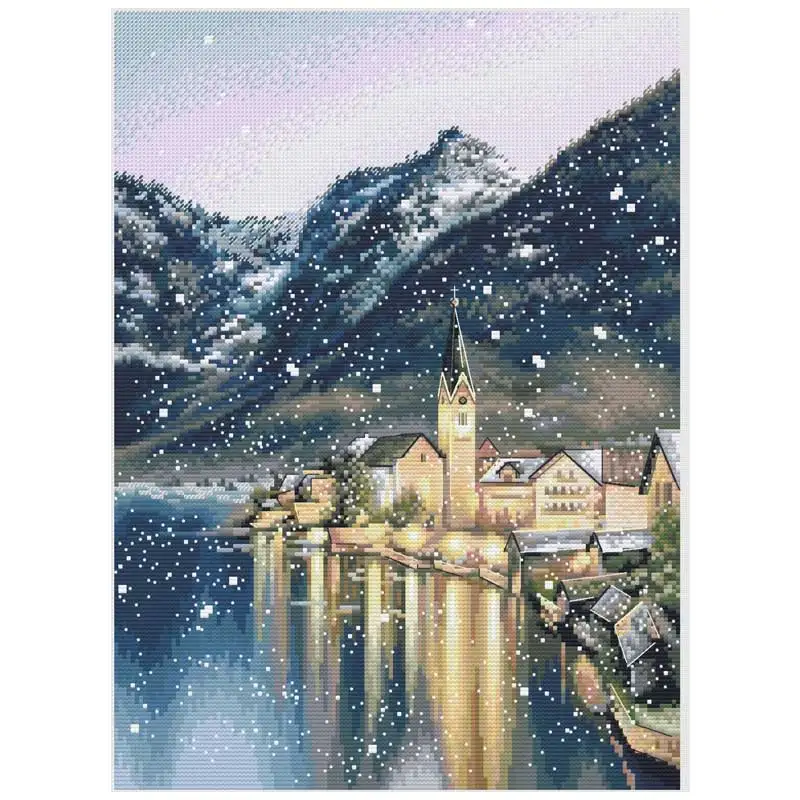 

Seaside Night Patterns Counted Cross Stitch Sets Handmade 11CT 14CT 16CT 18CT Cross Stitch Kits Embroidery Needlework Gifts