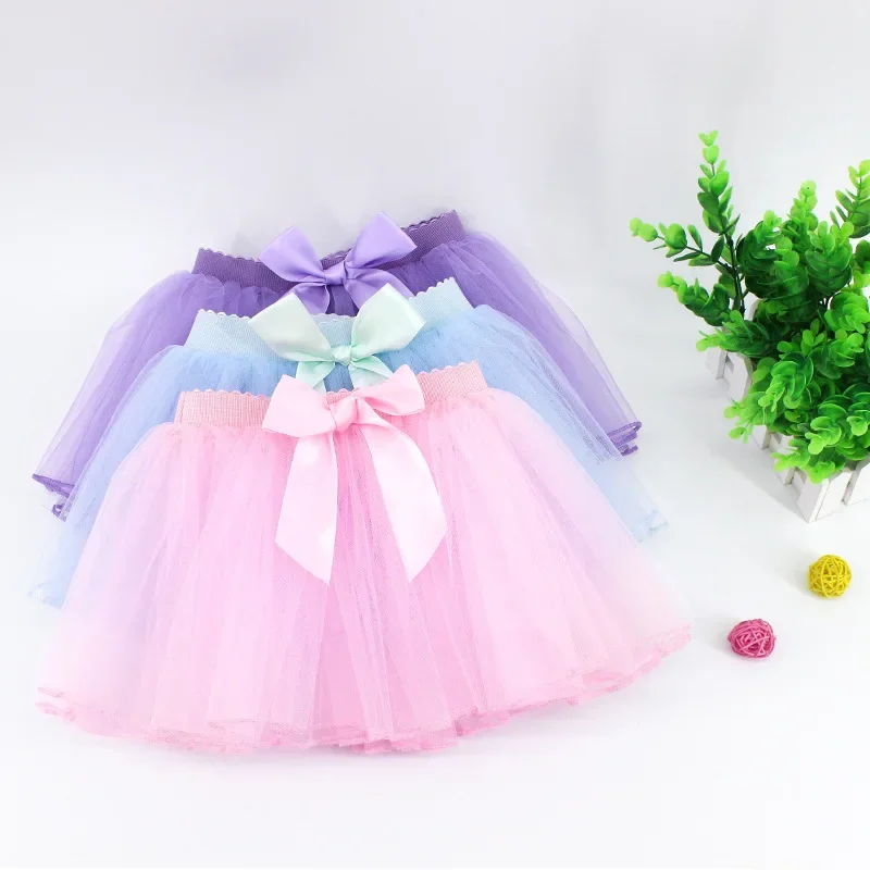 2pcs/package Ballet Skirt Tutu Dress Kids Party Tulle Ballet Dance Wear Child Ballerina Costume Dancewear Multicolor Dance Skirt