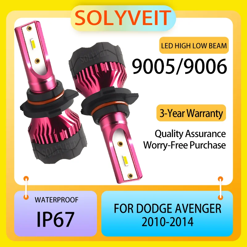 

60000 Hour Lifespan Energy Efficient Instant On 9005 9006 LED HIGH LOW BEAM HEADLIGHT FOR Dodge Avenger 2010 2011 2012 2013 2014