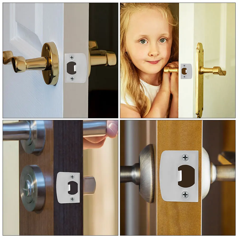 6 stuks Lock Strike Plate roestvrij staal verstelbare deurbeveiligingsplaat Universele nachtschootvuller Versterkte veiligheid voor scherm