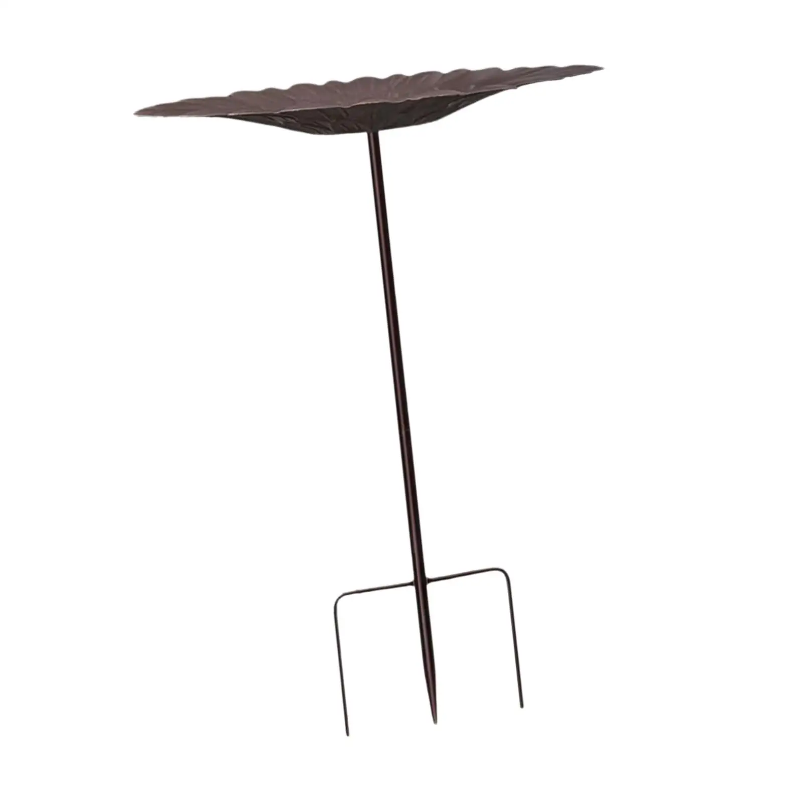 Flower Shaped Birdbath Outdoor Iron Bird Feeder with Stand for Garden Birds Bathing and Drinking