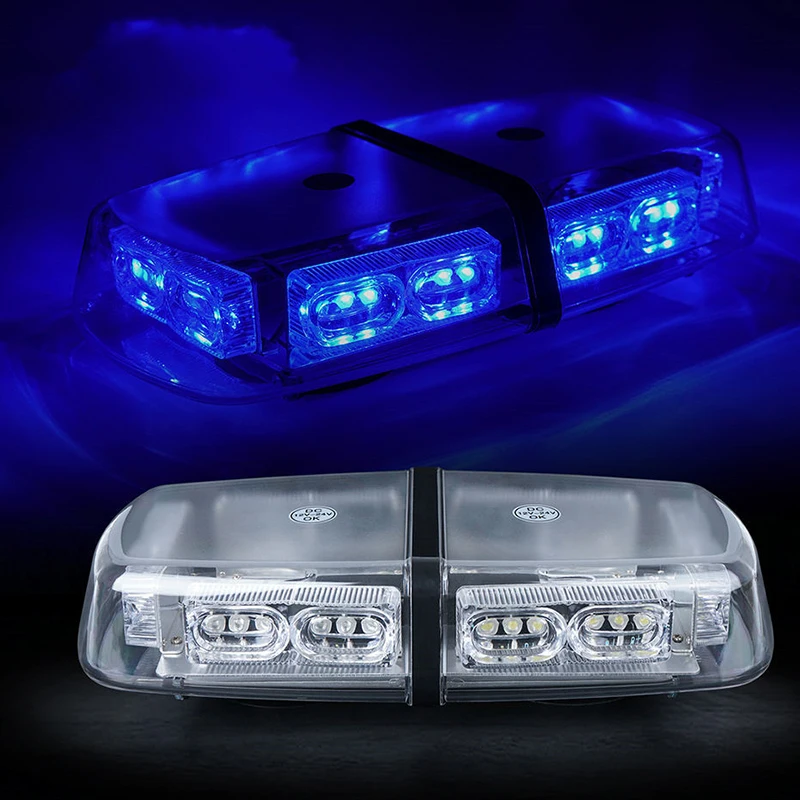 

36 LED Truck Police Warning Lights Lamp Blue Magnets base 36W DC 12V-24V Car Roof Flashing Strobe Emergency Light Bar waterproof