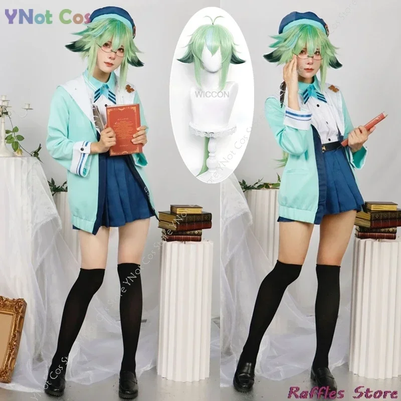 Sucrose Cosplay Costume Wig Genshin Impact Sucrose Doujing Co-1 Plus JK Uniforms Game Suit Halloween Party Outfit For Women