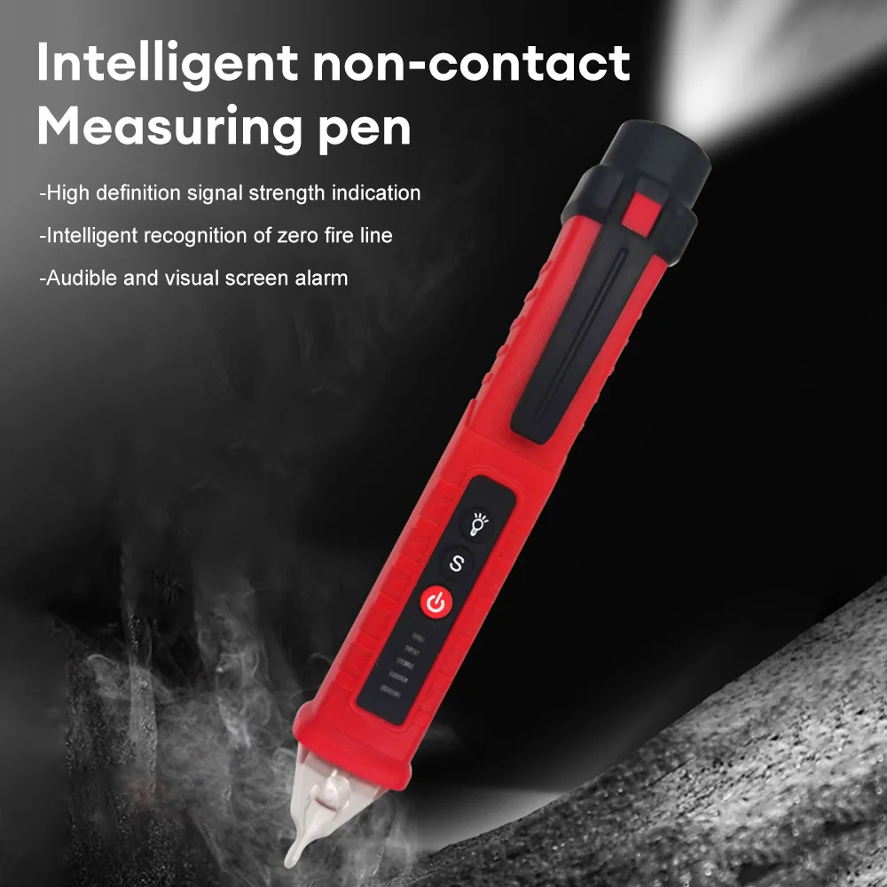 Non Contact AC Voltage Detector AC 12V-1000V Voltage Indicator Voltmeter Electric Sensor Test Pen with LED Flashlight