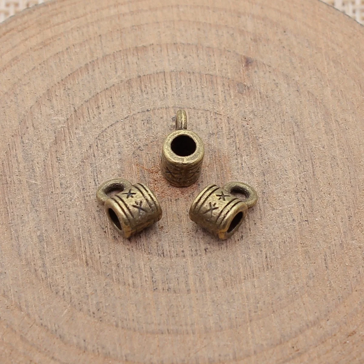 20pcs 8x5x5mm 2 Colors Carved Pattern Tube Spacers Beads Big Hole Beads Jewelry Findings