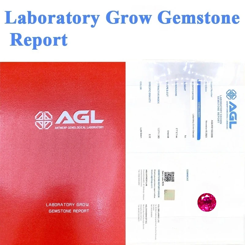 Lab Grown Ruby Round Shaped Rubellite Color for Charms Jewel Making DIY Ring Necklace Earrings Main Materials Certificate