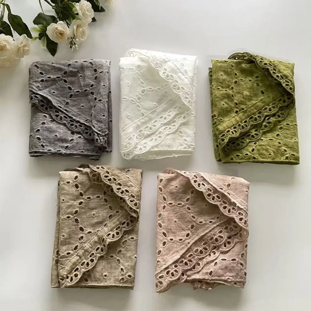 

New Lightweight Floral Triangle Scarf Thin Korean Style Vintage Neck Scarf Soft Breathable Cotton Linen Scarf Shawl Neck Wear