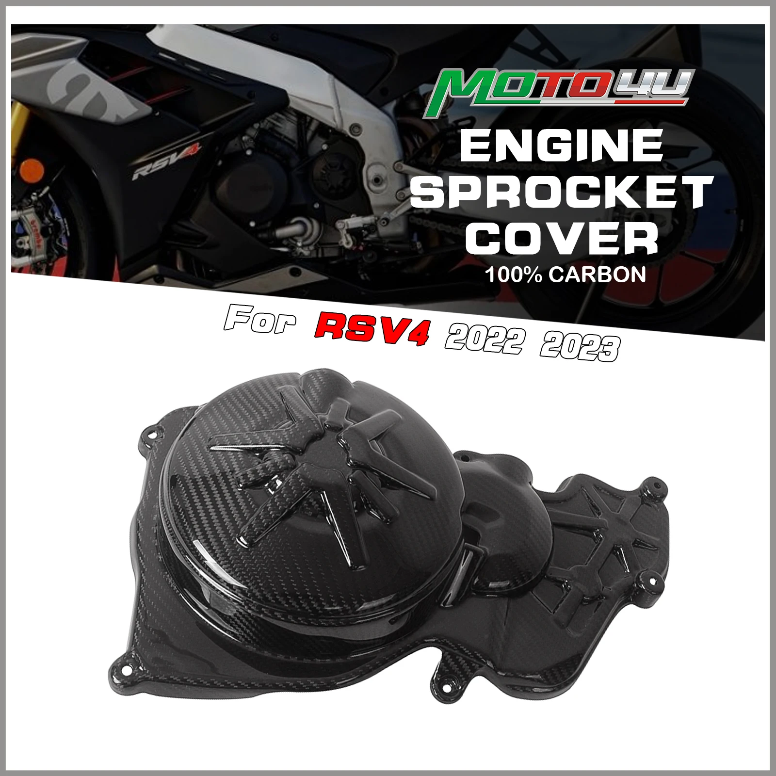 

For Aprilia RSV4 2022 2023 Real Carbon Fiber Engine Sprocket Cover Fairing Part Kit Panels Motorcycle Modification Accessories