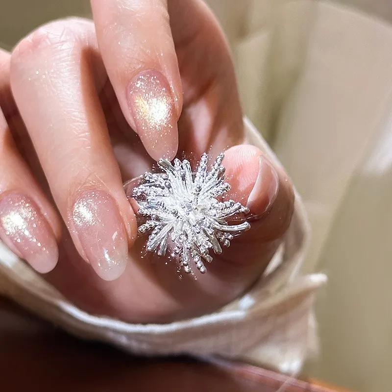 

VENTFILLE 925 Sterling Silver Ring for Women Fireworks Originality Versatile Sweet Romantic Office Jewelry Gift Dropship