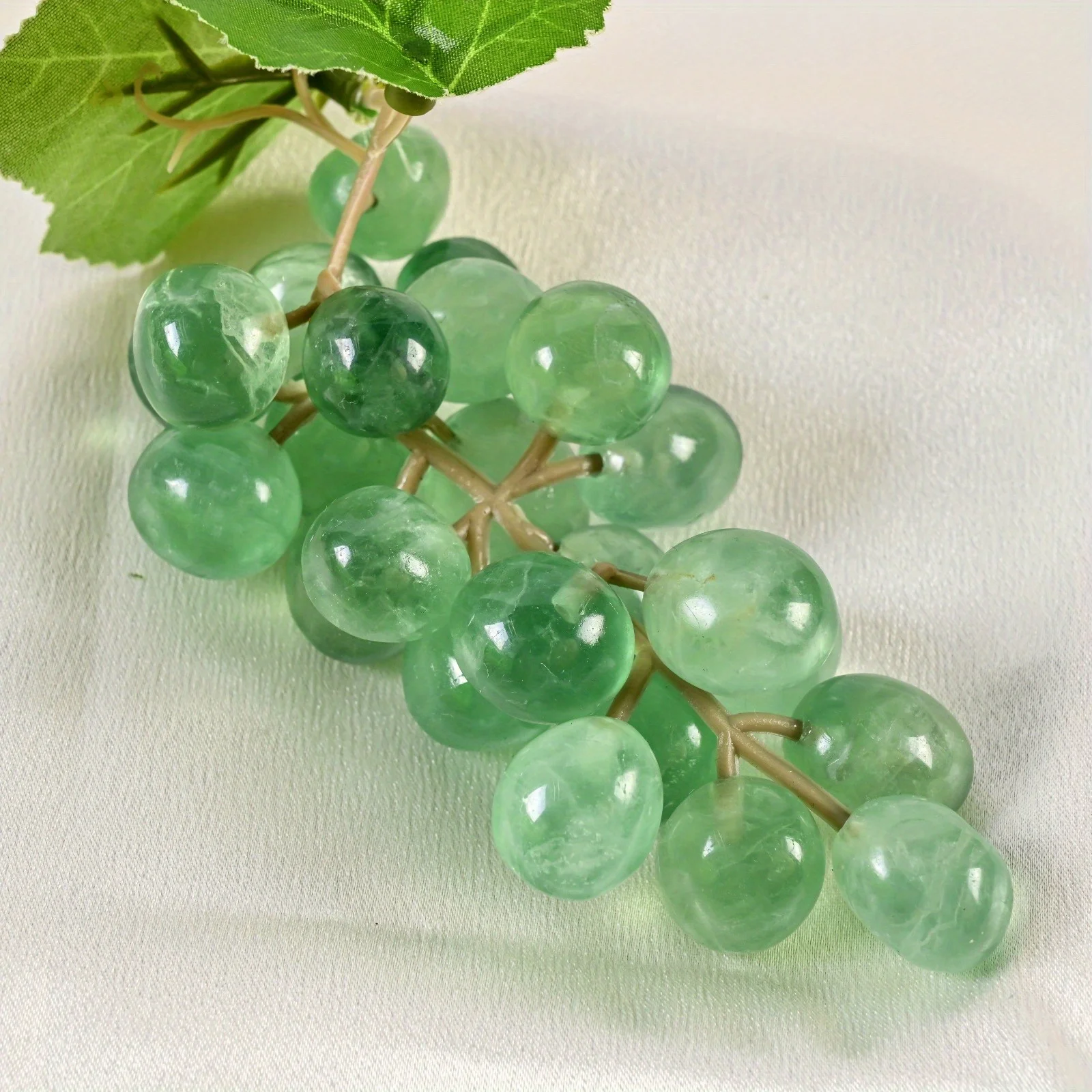 1pc Unique Natural Fluorite Quartz Grape Ornament - Polished Fruit Decor for Home-Ideal Gift for Christmas, Easter