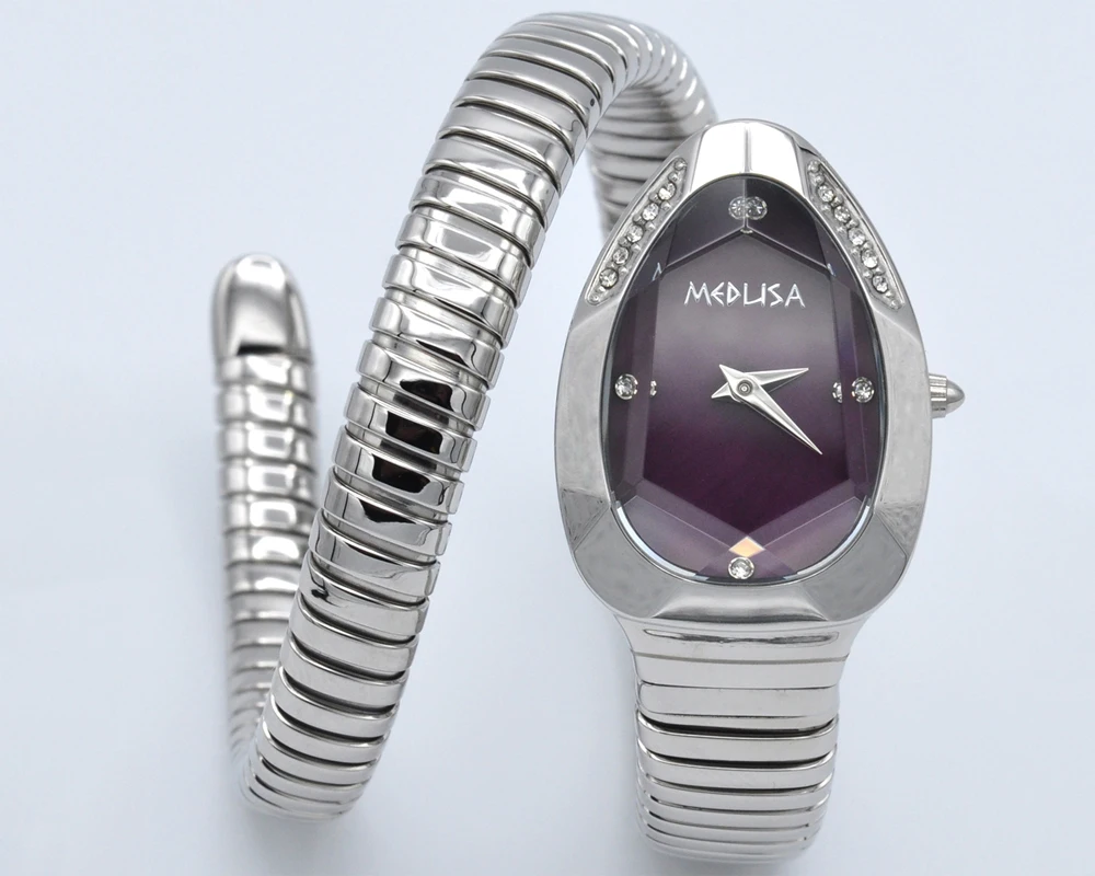 2026 High Quality Gold Diamond Set Snake Shaped Dress Watch Bangle Style Fashionable Unique Brand Same Style Women's Wristwatch S23e56cd51c424c16baa2a8d1d32d27000