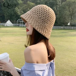 Summer Summer Hats for Women Beach Panama Hat Simple Girls Raffia Sun Hat Wide Brim Floppy Bucket Hat Femme Shade Hat