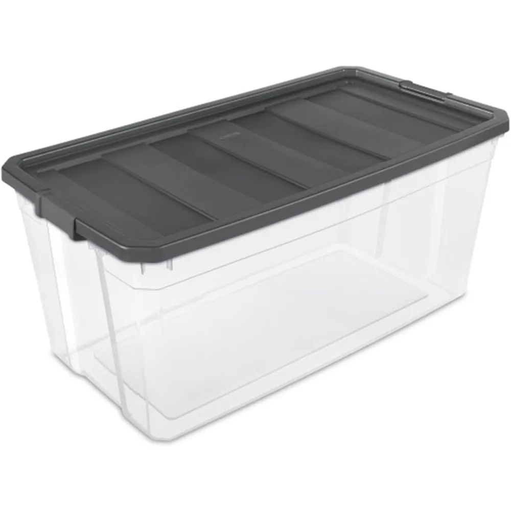 Sterilite Modular Stacker Box with Latching Lid, 200 Quart, 3-Pack