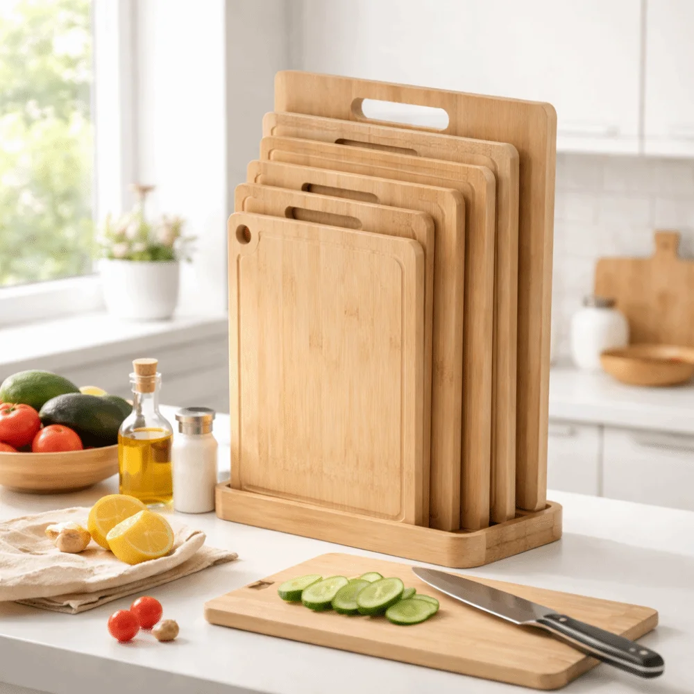 Eco-Friendly Bamboo Wooden Cutting Board Double-sided Portable Cut Meat Chopping Board Durable Cutting Board Mats Kitchen