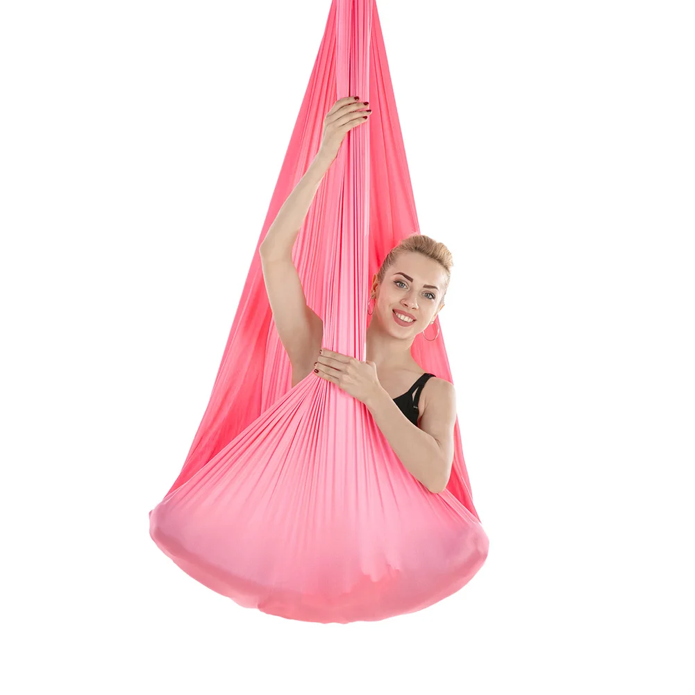 7*2.8m Aerial Yoga Hammock Anti-Gravity Yoga Swing Yoga Belt for Body Building Pilates Workout Fitness Suit for Ceiling 4.2m