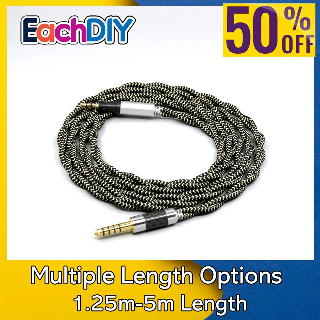 2 Core 2.8mm Litz OFC Earphone Braided Sleeve Cable For Austrian Audio Hi-X15 Hi-X65 Hi-X50 X55 Headphone LN008971