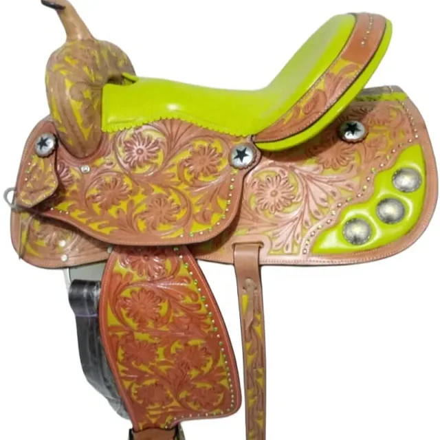 

Western Wade Tree Premium Ranch Roping Saddle Leather Breast Collar & Reins Custom Saddle Cowboy Horse Ranch Hot Selling