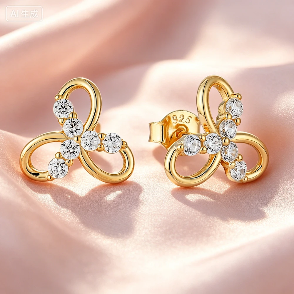 

Серьги-гвоздики OOXX в форме цветка с витым веревочным узором, модные, из серебра S925 пробы