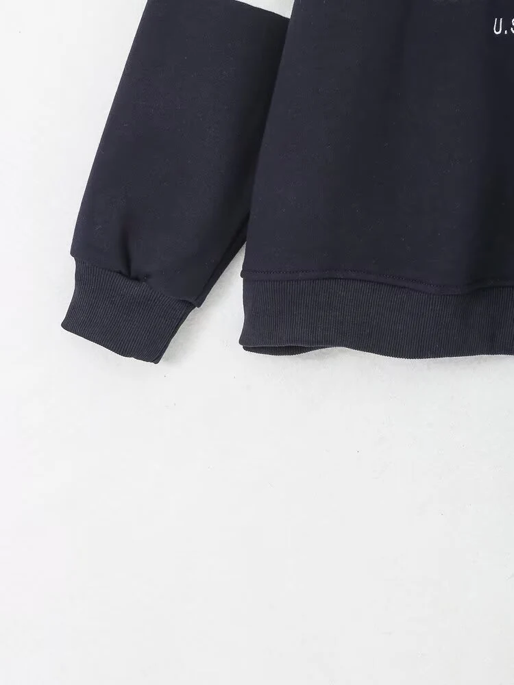 European style new arrival women's fashion versatile and elegant letter print round neck long-sleeved loose sweatshirt.