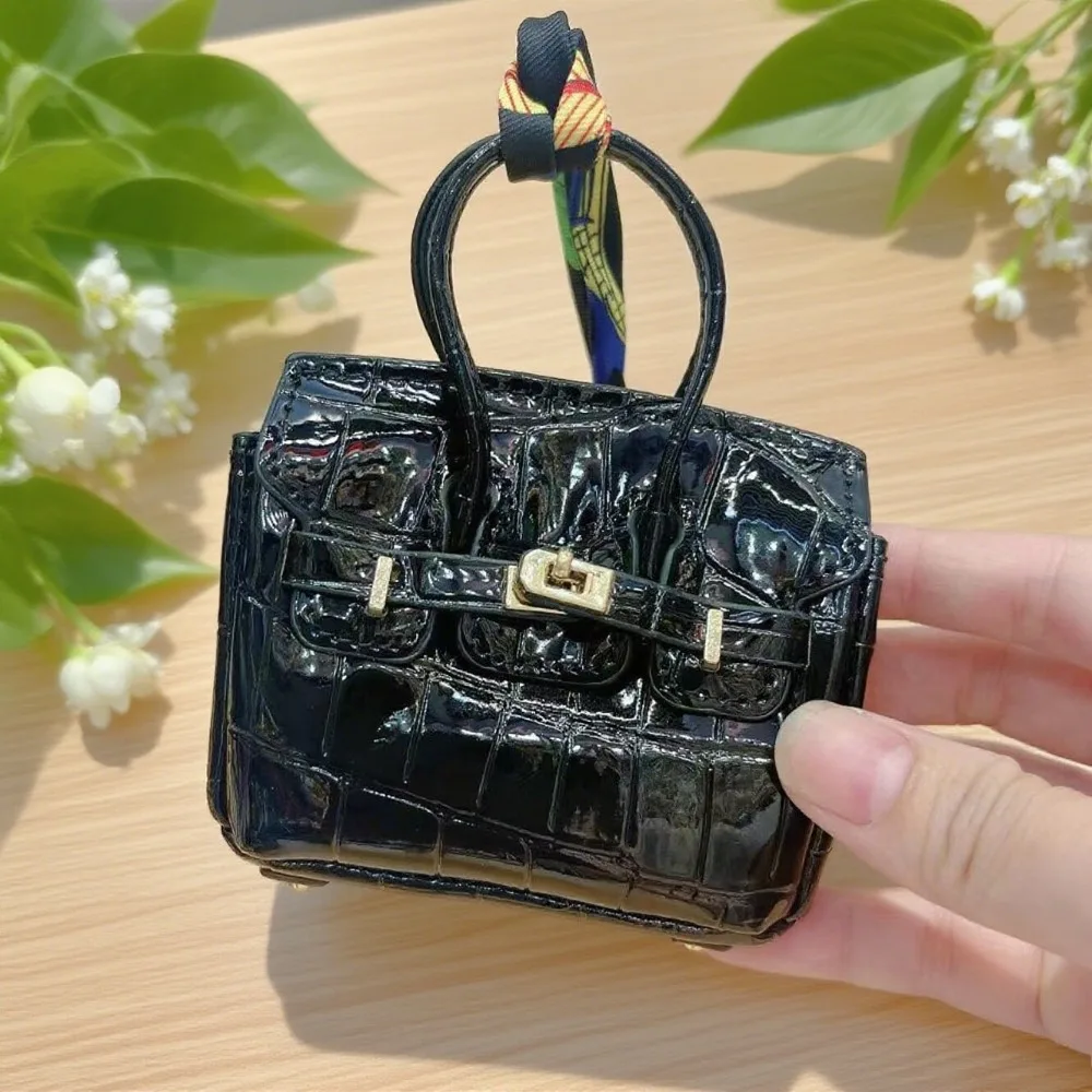 Xiaoxiangfeng Cute Mini Handmade Platinum Crocodile Pattern Earphone Bag Storage Pendant Creative Ornament Bag Pendant