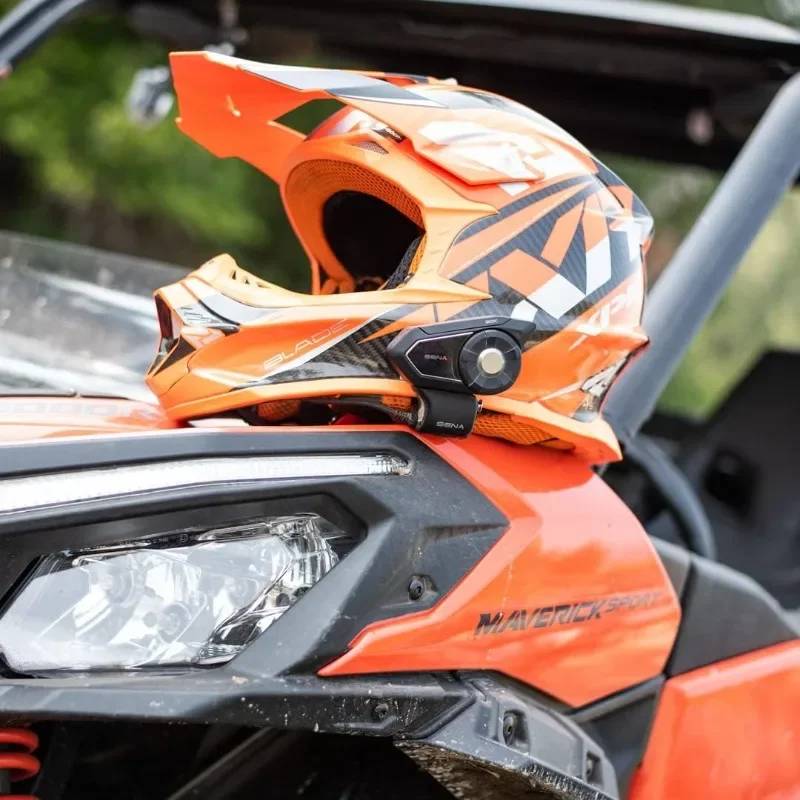 Sistema de comunicação de malha de fone de ouvido Bluetooth para motocicleta 30K, preto, pacote único com alto-falantes HD