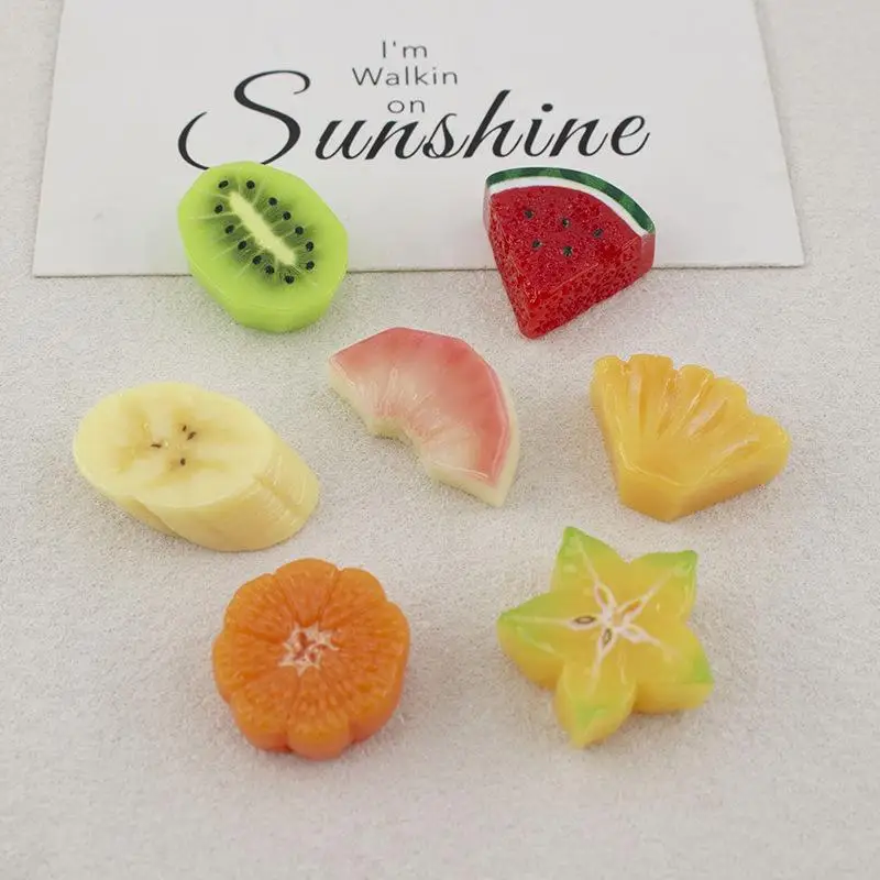 10pcs Resin Decor Fruit Slice Cherry Tomatoes Flat Back Resin Cabochons Scrapbooking DIY Headwear Craft Decor Accessories