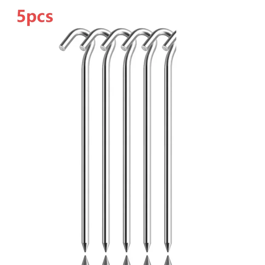 Lightweight Tent Pegs Campsite Ground Nails, 5pc/10pc 18cm Aluminum Alloy Shelter Tent Stakes, Camping Tent Accessories gallery 2