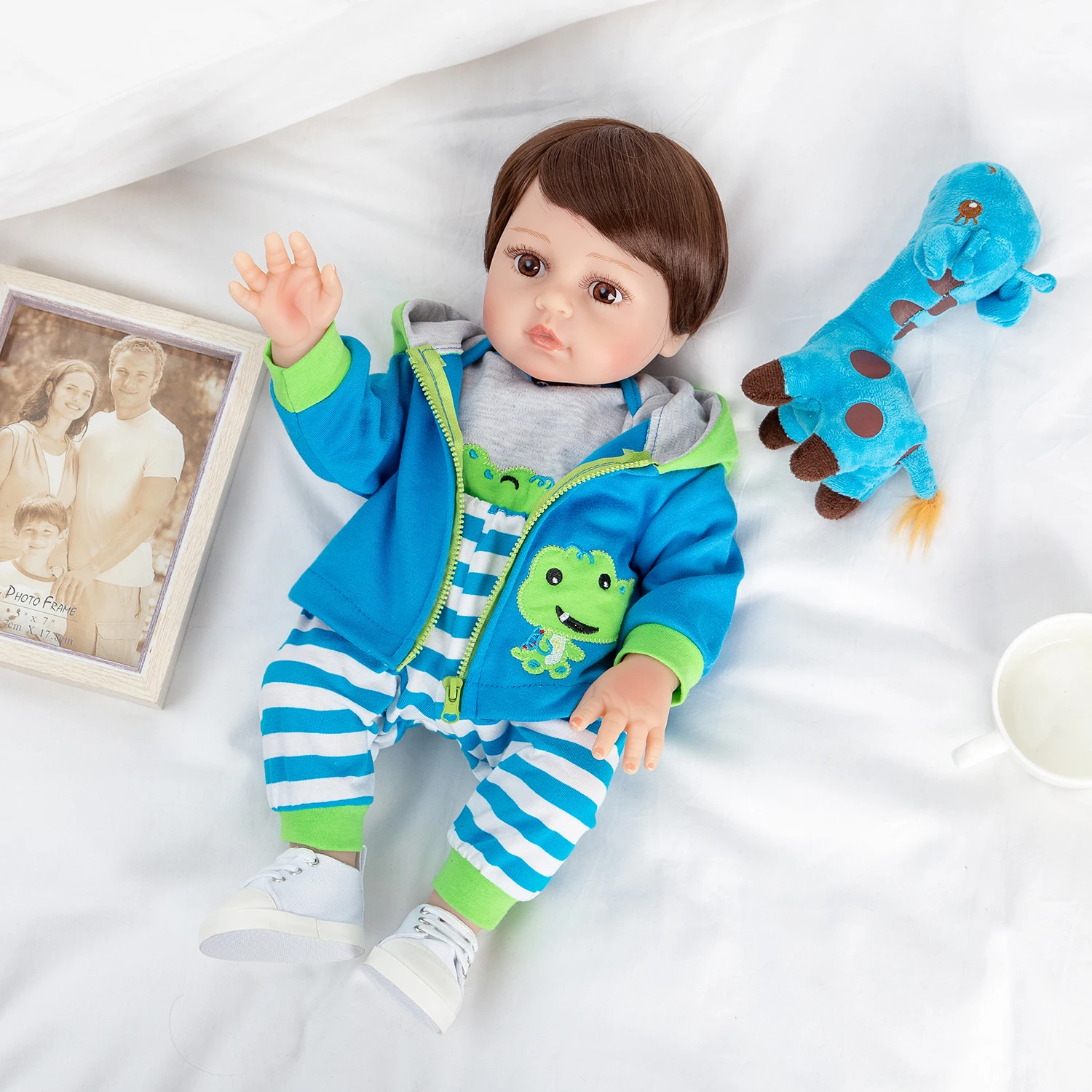 BRASTOY Baby Reborn Doll 48cm جسم سيليكون مع لعبة محشوة، شحن البرازيل