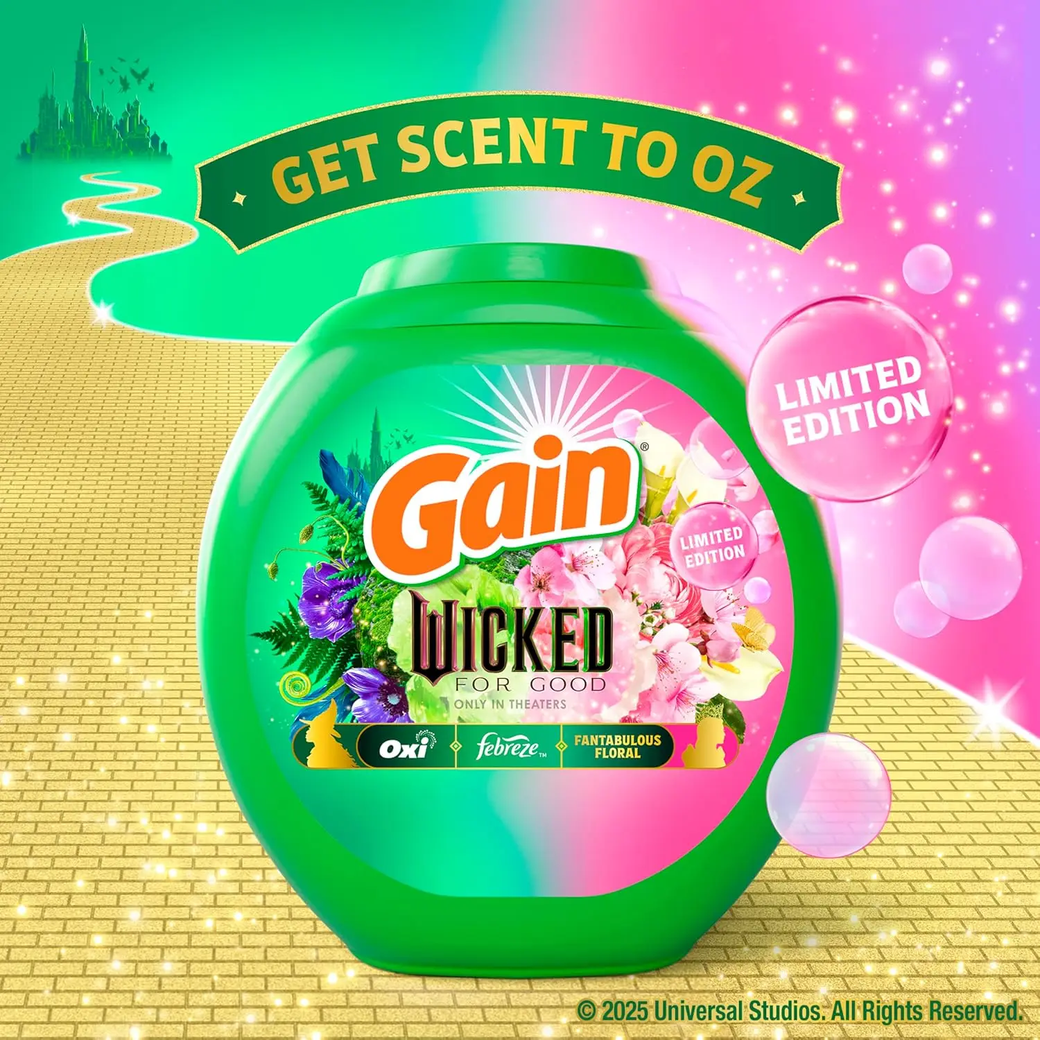 Limited Edition Laundry Detergent Pacs, 42 Count, Fantabulous Floral Scent, 3 in 1 HE with Oxi Boost and Febreeze