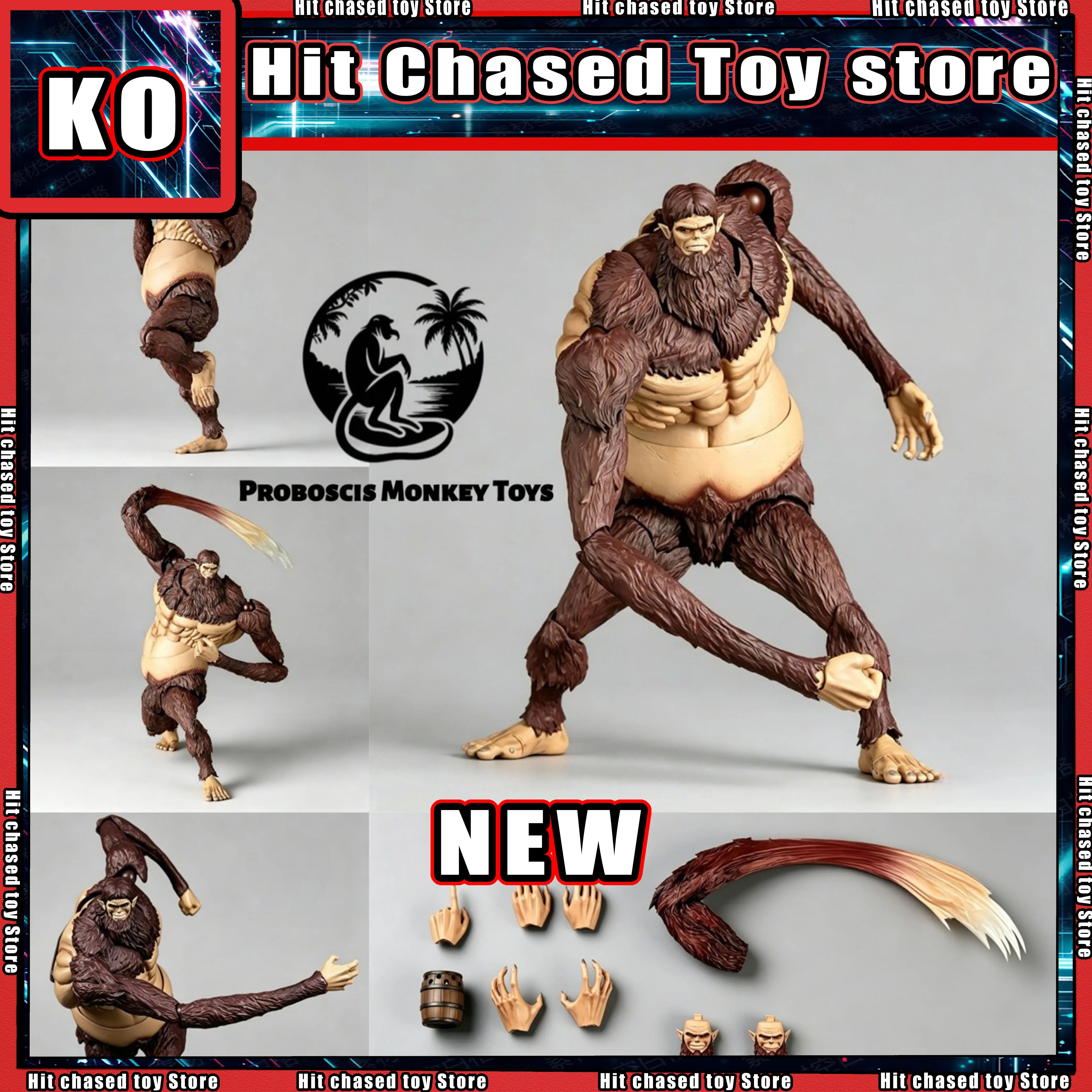 

Hot New Proboscis Monkey Toys Attack On Titan Anime Action Figures Beast Titan Figurine Ko Model Toys Statue Gifts