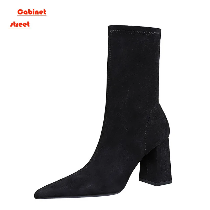 

Shoes Snow Boots Boots Fashion Ankle Boots Pointed Toe Stretch Boots Autumn Stiletto Socks Boots High Heels Ladies Shoes 2024