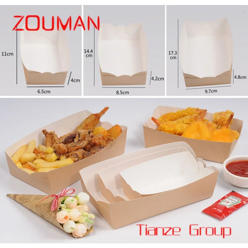 Custom , Custom Printing Food Packing French Fries Chicken Sushi Take Away Box Fast Food Disposable Burger Box Packaging