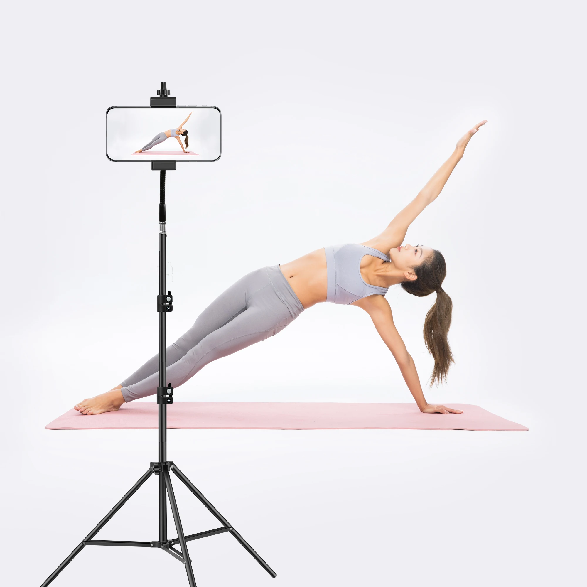 PIXEL 2m/2.8m Tall Tripod for iPhone Tripod Phone Video Cell Stand Photography Rotatable Live Compatible with Most Mobile Phones