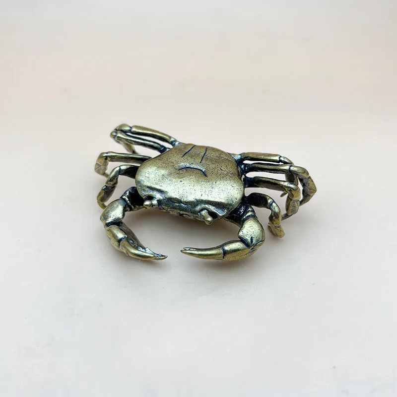 

Brass Creative Crab Tabletop Decoration Solid Imitation Ancient Tea Pet Crab Cover Set Decoration Collection Craft Small Gifts