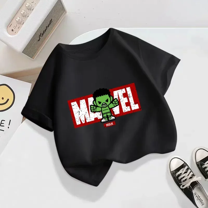 2024 Marvel superhero Hulk Deadpool Scarlet Cartoon Anime Casual Boys Girls sports kids wear loose comfortable beautiful