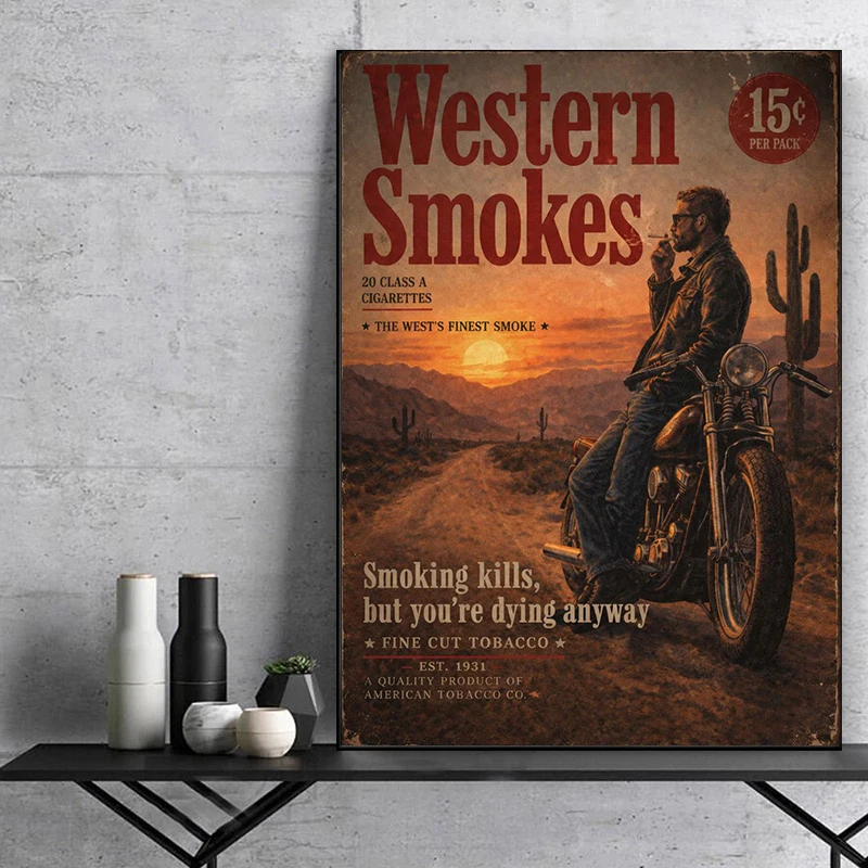 Poster Koboi Retro Cetakan Ikl - Vintage Collectible Figures ulasan dan harga
