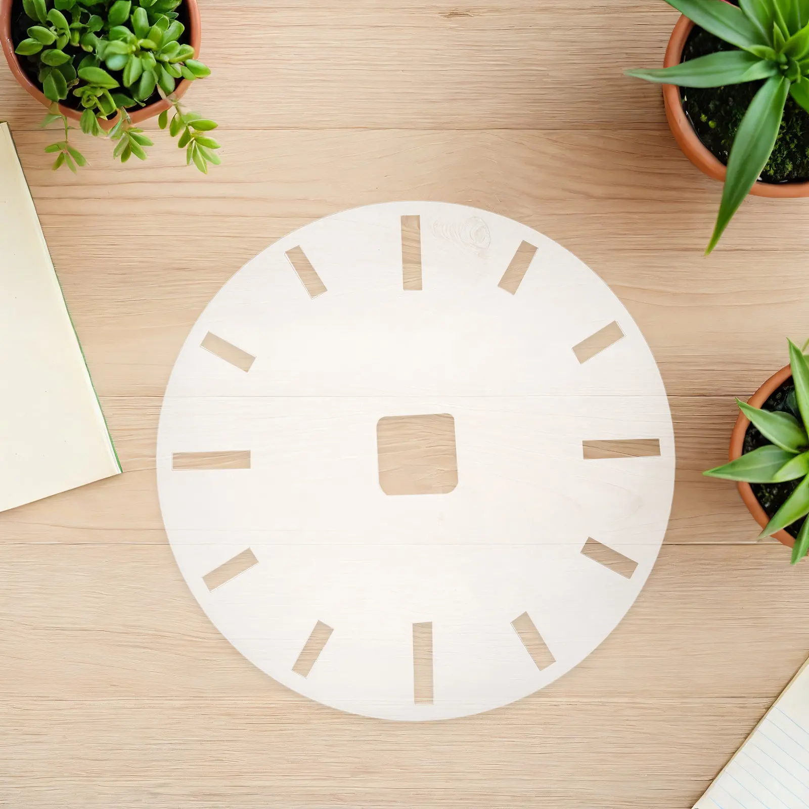 

2Pcs Acrylic Clock Face Stencil Template Round Inlay Template Board DIY Clock Dial Number Guide for Home Office