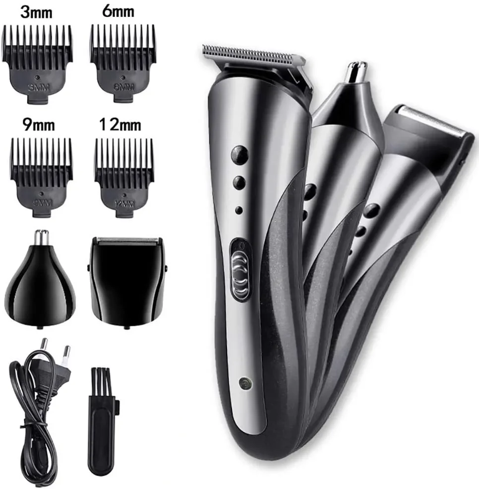 KEMEI KM-1407 Rechargeable Electric Nose Hair Clipper Multifunctional Men Hair Trimmer Professional Electric Shaver Beard Razor
