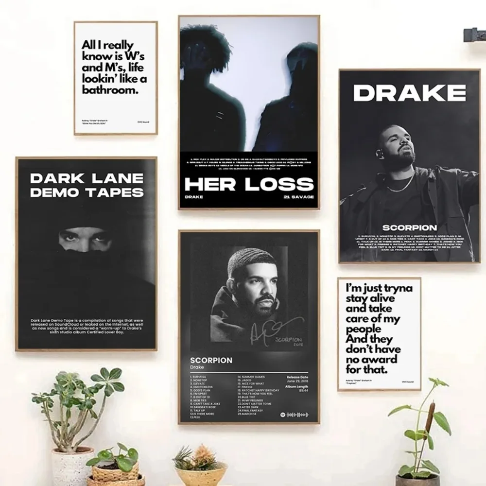 Poster de Álbum de Drake: Decoração de Parede com Estilo Urbano e Autenticidade Musical