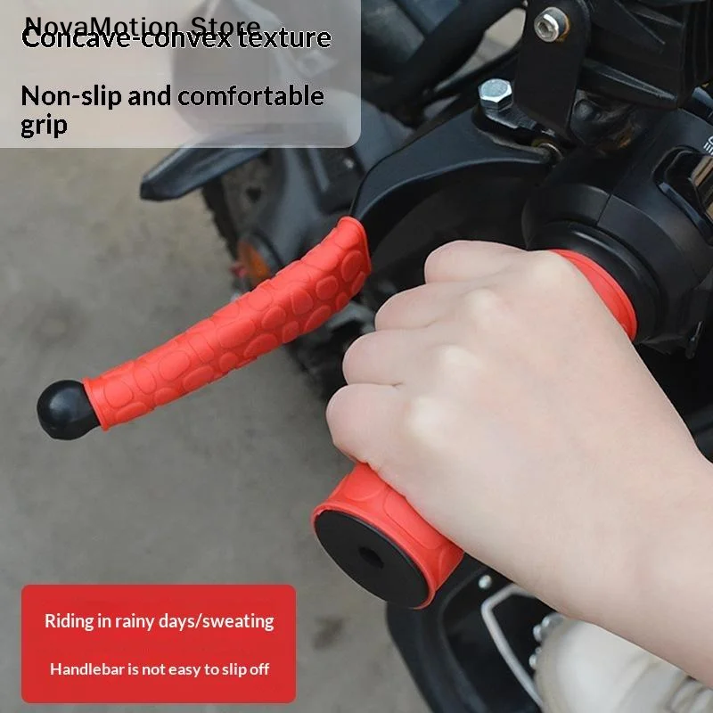 4Pcs Motorcycle Anti-Slip Waterproof Rubber Handlebar Grip Brake Lever Protective Sleeves Comfortable Grips Parts Accessories