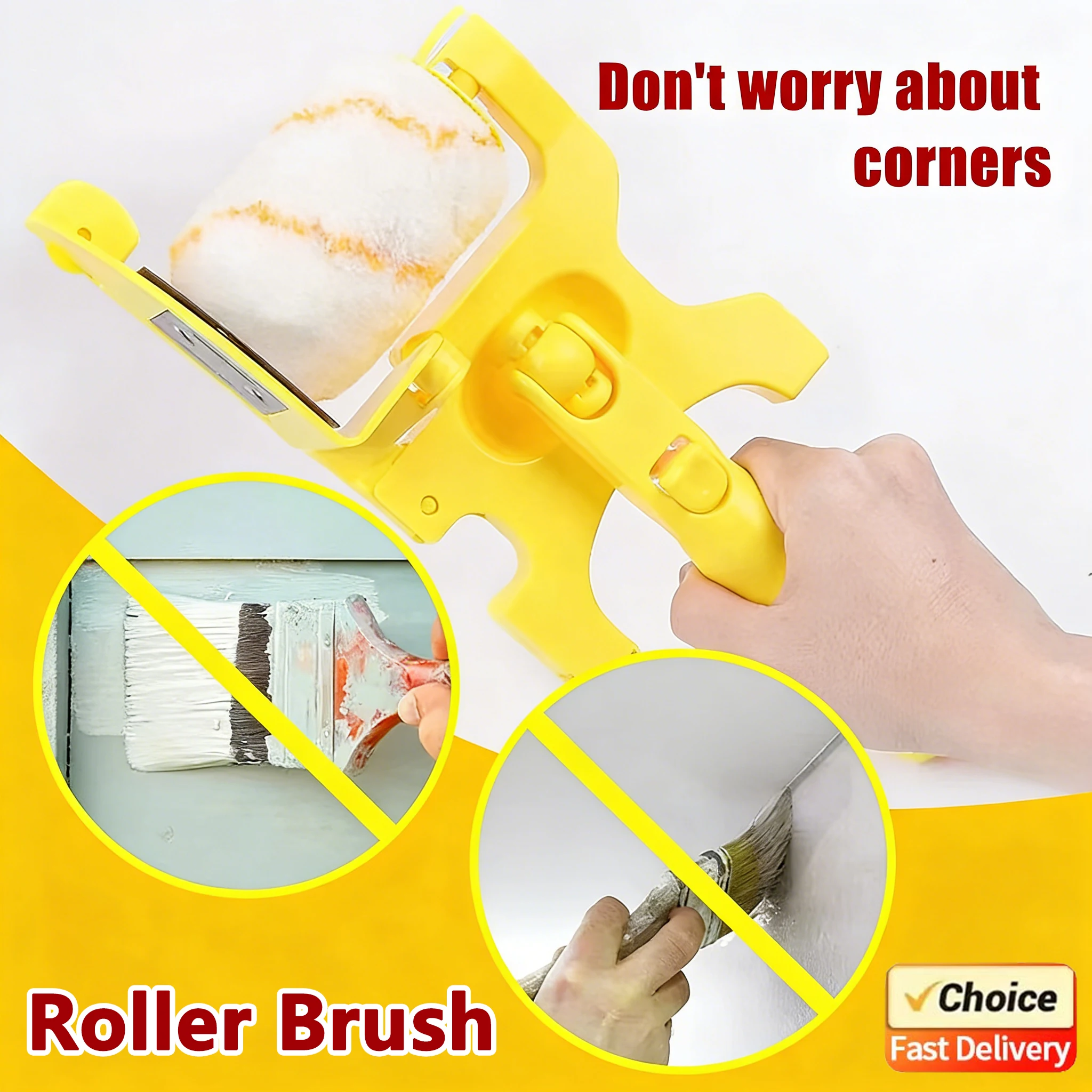 

2026 Новая роликовая кисть для кромки краски, многофункциональный инструмент для разделения цветов, ручной инструмент для стены, потолка, дома, комнаты, живописи, украшения