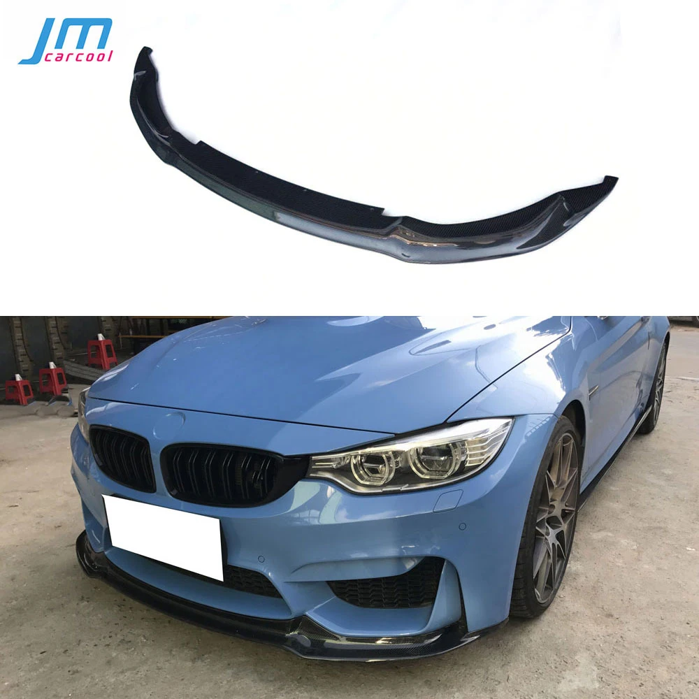 For M3 M4 Real Carbon Fiber Car Front Bumper Lip Spoiler Decoration Trims for BMW 3 4 Serises F80 M3 F82 F83 M4 2014-2017