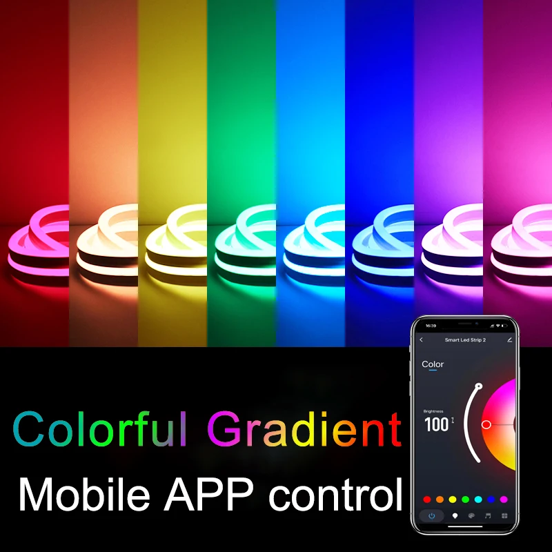 LED النيون قطاع ضوء تويا WiFi 24 فولت RGB عكس الضوء بلوتوث 2 متر-10 متر LED مصباح IP67 مقاوم للماء شريط مرن الديكور عيد الميلاد #3