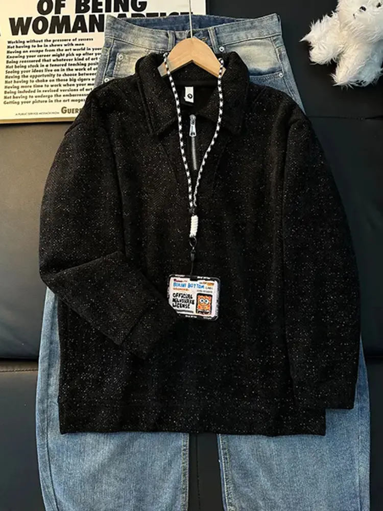 

Мужская флисовая толстовка с капюшоном на молнии до середины груди, зимняя, утепленная, с длинным рукавом, в американском стиле, с воротником, базовая рубашка