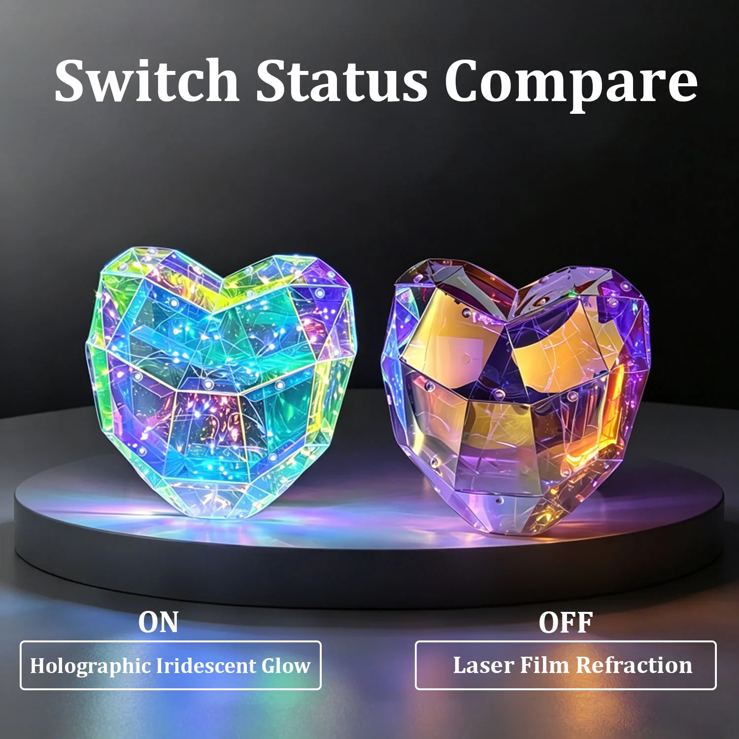USB & AAA Dual Power Heart LED Night Light Ambient Decor Lamp for Bedroom Game Room Bar & Cafe Great Gift for Her Lovers Friends